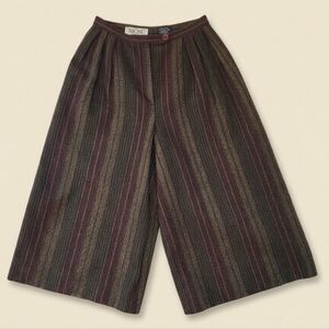 Emanuel Ungaro Parallèle Vintage Wool Herringbone Culotte Gaucho Pants Sz 8 Us 6